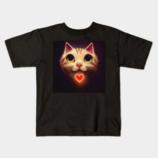 Valentines, Cute Tabby Cat Kids T-Shirt